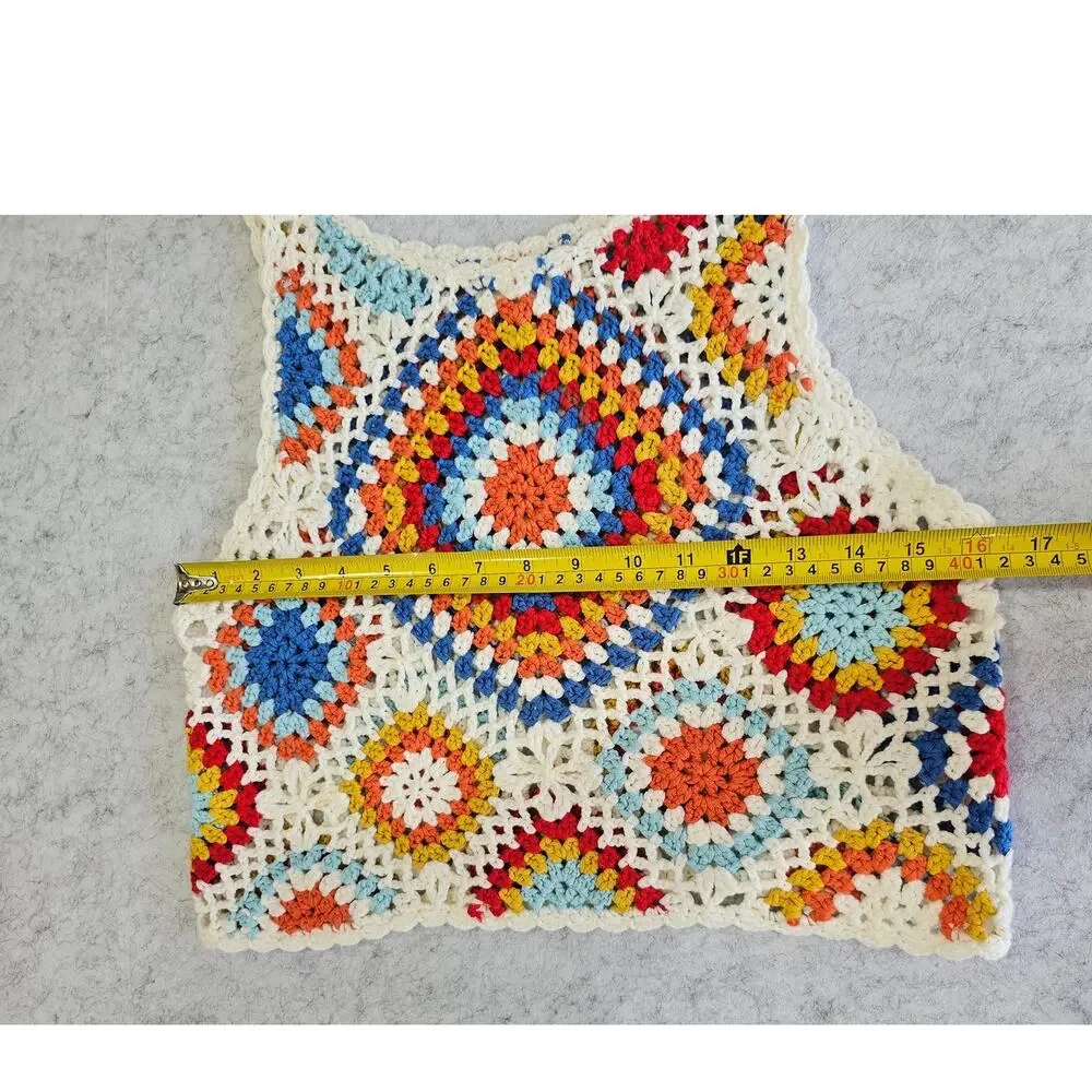 ALTAR'D  STATE Retro Knit  Crochet Knit Top, Festival, Y2K, Western, Womens Sz L - Picture 2 of 6